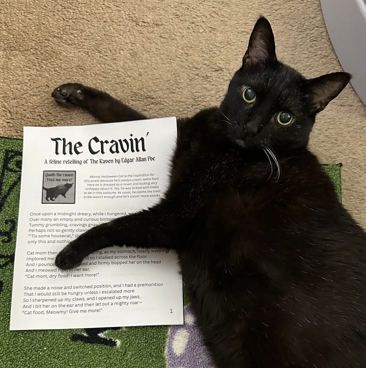 Free gift: The Cravin', a feline retelling of The Raven